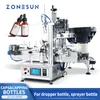 ZONESUN ZS-XG1870R充填機自動エッセンシャルオイル化粧品液体ドロッパーボトルキャッピングマシン振動キャップフィーダー製品スプレー
