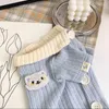 Abbigliamento per cani Cardigan lavorato a maglia Gatto Colore Contrasto Risvolto Camicia Fondo Autunno Inverno Vestiti per animali domestici Maglione Cucciolo