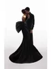 أحزمة سلسلة الخصر منفصلة أسود كبير ساتان القوس فستان حفلة موسيقية عقدة فساتين سهرة العروس قابلة للإزالة 230224