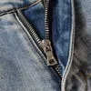 Amirres Jeans Designer Pants Man rivna jeans herrmodemärke denim gjord av gammalt tvättat och reparerat Tall Street Ruffian stilig trendig elastisk ben pa 8mho