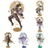 Keychains Game Genshin Impact Figur Xiao Arataki Itto Zhongli Gorou akrylstativ Modell Plate Desk Decor Standing Sign fans Rekvisita