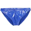 UNDUPTS Seksi Paket Kalça Özetleri lateks iç çamaşırı parlak pvc sahte deri külot giymek erotik u dışbükey çanta sıkı unbershorts