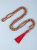 펜던트 목걸이 Yuokiaa Mala Beads 108 Necklace Natural Wood Rudraksha Bodhi Buddha Prayer Tassel Long Women 남자 남녀 medita