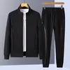 Heren tracksuits Spring Plus Size Sports Suit honkbalkraag Cardigan Suit casual vaste kleur stiksels mannen sets los hombres conjuntos l7xl 230224