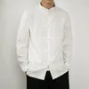 Chemises décontractées pour hommes Style chinois Crème solaire Super Soft Ice Silk Plus Size Retro Hanfu Chemise à manches longues Harajuku Japanese Street pour hommes