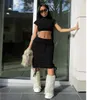 Women Camouflage Two Piece Dress Slim Sexy Bodycon Short Sleeve Crop Top Sets Casual 2 Piece Outfits