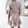 Party Dresses Women Summer Sexy V Neck Floral Print Boho Beach Casual Dress Short Sleeve A Line Mini Midje slips 2023