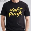 Herr-T-shirts Daft Punk Tryckt Man T-shirt Cool Electronic House Musik Streetwear Dans DJ Toppar Vintage Man Kortärmade Kläder Ropa Hombre W0224