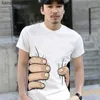 Мужские футболки моды мужская мужская одежда O-образное с коротким рукавом мужские рубашки 3D Big Hand футболка мужская футболка Tops Tees для мужчины бесплатная доставка W0224