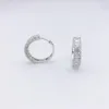 Boucles d'oreilles créoles argent plaqué boucle d'oreille cristal petit mignon pour les femmes bijoux en zircone claire