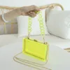 Evening Bags Fluorescent Green Handbags for Women Clear Acrylic Clutch Purse Crossbody Shoulder Jelly Bag Luxury Designer Wallets 230224