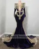 Abiti da festa Sparkly Purple Sexy Mermaid Prom 2023 Perline Cristalli Compleanno Wedding Gonws Vestidos De Fiesta 230224