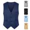 Gilets pour hommes Costume pour hommes Gilet doux Anti-rides à simple boutonnage Grand gilet de printemps à laver et à porter