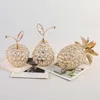 Decorative Objects Figurines European Style Metal Crystal Craft Fruit Ornament Apple Sydney Pineapple Living Room Decoration Creative Home 230224