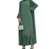 Vêtements ethniques Élégant Musulman Longue Robe Modeste pour Femmes Ramadan Arabe Femme Dubaï Abaya Turquie Marocain Kaftan Robe Robe De Soirée