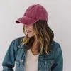 Bollmössor 2023 Vintage Baseball Cap Women Girls Pure Color Soft Washed Cotton Summer Woman Hat Messy High Bun