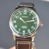 Wristwatches -41MM Mens Watch Miyota8215 Automatic Movement Silver 316L Stainless Steel Case Green Luminous Dial Hands Waterproof