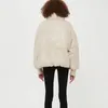 여자 트렌치 코트 2023 여자 겨울 재킷 두꺼운 가죽 긴 소매 파카 복어 복어 여자 최고 가짜 캐주얼 베이지 pu 패딩