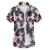 Casual shirts voor heren 2018 Casual bloem strand heren zomer korte mouwen Hawaiiaanse herenhemd oversized snel drogende t-shirt herenkleding Vest Z0224