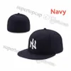 Mets Hat Men's Baseball Full Closed Caps Summer Navy Blue Letter Bone Men Women Black Color All 32 Teams Casual Sport Flat Fitted hats Los Angeles Mix Colors F24-021