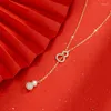 Pendant Necklaces Lucky Gourd Necklace Simple Temperament For Women 2023 Clavicle Chain Light Luxury Jewelry Gift Dropship