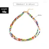 Girocollo Trendy Fashion Doppi strati Collana di perline in acrilico colorato per donna Vintage Bohemian Colar Chocker Jewelry Gift