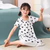 Flickaklänningar 2023 2-18 år Summer Bow Princess Dress Barn Lossa Nightdress Cotton Cute Girls Home Pyjamas Kids Birthday Party Casual