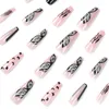 Unghie finte 3D Set finto Stampa su punte finte Ongles Bellissimi disegni di farfalle Forniture per manicure fai da te Kit acrilico