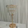 Zapasy ślubne Dekoracja stolika zdarzenia Złote srebro z lekkim uchwytem świecy metalowy oświetlenie stojak centralny na stół ślubny Imake603