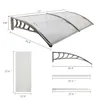 200x96cm Eaves Canopy Shade Garden P￡tio da capa da casa da porta da janela da janela Tolho de tonalidades Sombra Bracket cinza bgcovaazno