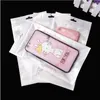 13*24cm Plastic Packaging Bag white Clear Zipper Retail Opp Bags For Iphone 14 Pro 13 8 7 Plus Cell Phone Case Hang hole Package Bag