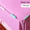 Klädlagringsgarderob 10st/set lakanklämmor ABS Högkvalitativ täckningshållare Non-Slip Gripper för multifunktionspinnar