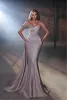 Elegant One Shoulder Mermaid Evening Dresses Sexy Beaded Crystals Spaghetti Satin Long Women Party Prom Gowns Arabic Custom Made BC14980