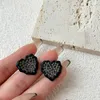 S03468 Fashion Jewelry S925 Silver Needle Cute Heart Stud Earrings For Women Rhinestone Love Hearts Earrings