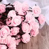 Flores decorativas 5 PCs 15 Cabeça Artificial Flower Bride Bouquet Rose Decor de casamento Fake Peony Home