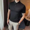 Men's T Shirts Plus Size 4XL-M Summer Luxury Short Sleeve Polo For Men Clothing 2023 Simple Business Formal Wear Slim Fit Casual Tees