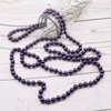 Catene Elegante collana a catena lunga per le donne Collane di perle di perle simulate Viola rotondo conchiglia di vetro perle gioielli regalo 56 "A969