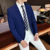 Designer 10Colors Spring Business Casual Blazer Jackets for Men Clothing Twee Knoppen Slim Fit pak Coats Formele slijtage plus maat