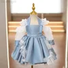 Girl's Dresses Baby Spanish Lolita Princess Ball Gown Lace Bow Beading Design Birthday Party Christening Dresses For Girls Easter Eid A1351 W0224