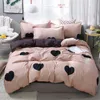 침구 세트 Solstice Home Texile Pink Bedding Set Girl Kid Teen Beds Sheet Sheet Sheet 딸기 퀼트 덮개 베개 스트라이프 침대 시트 230223