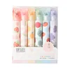 Surligneurs MINKYS 6pcs / lot Kawaii Fruit Aroma Double Tête Surligneur Stylo DIY Graffiti Art Dessin Marqueur Fluorescent Papeterie 230224