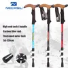 Trekking Poles Teking Pole Ultralight Carbon Fiber 3 Section Alpenstocks Tungsten Steel Tip Mountain Climbing Stick Handing Walking Stick J230224