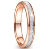 Обручальные кольца Nuncad 4 -миллиметровый цвет розового золота имитация Метеорит Метеорит вольфрамовый карбид карбид кольцо мужская мода