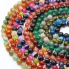 Catene da 10 mm rotonde a multicolore di acquerelli tormalina jaspers agate tigri tigri cravatta pietra collana fai da te parti di gioielli naturali.