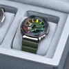 오리지널 쇼크 시계 2100 유니osex 디지털 쿼츠 GM 시계 분리 가능한 조립 된 LED 합금 방수 다이얼 오크 그린 레인보우 시리즈