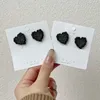 S03468 Fashion Jewelry S925 Silver Needle Cute Heart Stud Earrings For Women Rhinestone Love Hearts Earrings