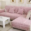 Housses de chaise en tissu peluche, housse de canapé pour salon, coussin de siège, serviette d'angle, canapé d'hiver antidérapant