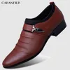 Chaussures habillées CARANFIER britannique hommes sans lacet en cuir fendu bout pointu hommes affaires mariage Oxfords formel pour homme 230224