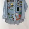 Damenjacken Frühling Herbst Jeansjacke Frauen Mantel Patches Patchwork Unregelmäßige Langarm Streetwear Fashion Cardigan Jean Mäntel