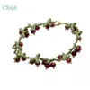 Link Chain CSxjd New vintage Bracelet Pearl Cranberry Paint metal chain Elegant Women Bracelet Jewelry G230222